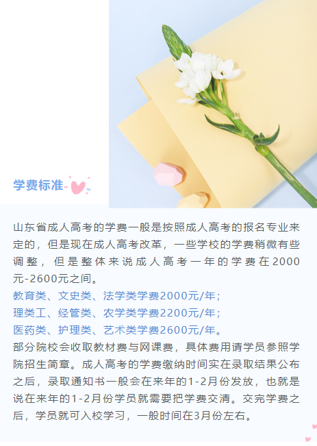 成考学费标准