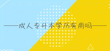 成人专升本学历有没有用